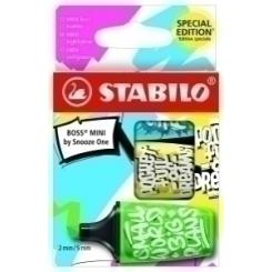 Marcador Fluor Stabilo Boss Mini 07 By Sooze One Estuche De 3 (Verde, Azul, Amarillo)