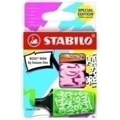 Marcador Fluor Stabilo Boss Mini 07 By Sooze One Estuche De 3 (Verde, Rosa, Naranja)