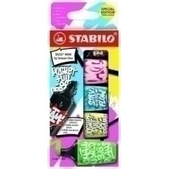 Marcador Fluor Stabilo Boss Mini 07 By Sooze One Estuche De 5 (Negro, Verde, Azul, Rosa, Amarillo)