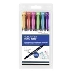 Marcador Fluor Tombow Mono Edge Doble Punta Surtido Estuche De 6