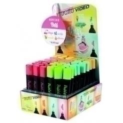 Marcador Fluor Tratto Video Pastel Surtido Expositor De 48