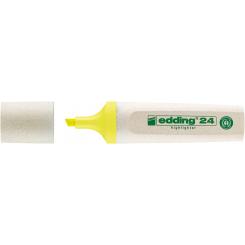 Edding 24 Marcador fluorescente Ecoline punta biselada. Trazo de 2 - 5 mm. Color amarillo