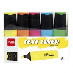 Marcador fluorescente Plus Office TextLiner 3.2 neón, blíster 5 uds.