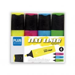 Marcador Fluorescente Plus Office Textliner 3.2 Neón surt. pack 4