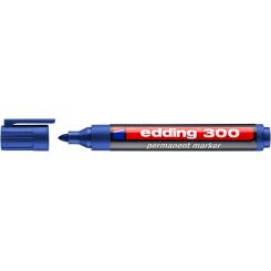 Edding 300 marcador permanente con punta redonda. Cuerpo de plástico. Recargable con tintero MTK 25. Trazo: 1,5-3 mm. Color azul