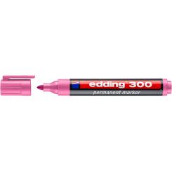 Edding 300 marcador permanente con punta redonda. Cuerpo de plástico. Recargable con tintero MTK 25. Trazo: 1,5-3 mm. Color rosa
