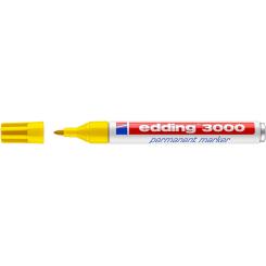 Edding 3000 Marcador punta cónica, cuerpo de aluminio. Tinta permanente. Rellenable. Trazo: 1,5 - 3 mm. Color amarillo