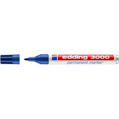 Edding 3000 Marcador punta cónica, cuerpo de aluminio. Tinta permanente. Rellenable. Trazo: 1,5 - 3 mm. Color azul