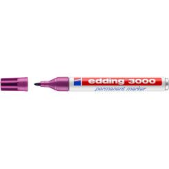 Edding 3000 Marcador punta cónica, cuerpo de aluminio. Tinta permanente. Rellenable. Trazo: 1,5 - 3 mm. Color magenta
