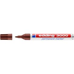 Edding 3000 Marcador punta cónica, cuerpo de aluminio. Tinta permanente. Rellenable. Trazo: 1,5 - 3 mm. Color marrón