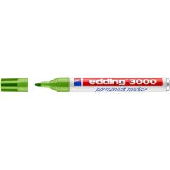 Edding 3000 Marcador punta cónica, cuerpo de aluminio. Tinta permanente. Rellenable. Trazo: 1,5 - 3 mm. Color verde claro
