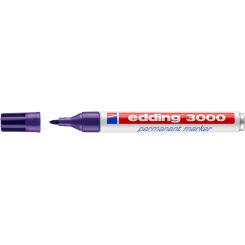 Edding 3000 Marcador punta cónica, cuerpo de aluminio. Tinta permanente. Rellenable. Trazo: 1,5 - 3 mm. Color violeta
