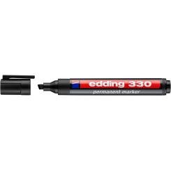 Edding 330 Marcador permanente con punta biselada. Cuerpo de plástico. Recargable con tintero MTK 25. Trazo: 1-5 mm. Color negro
