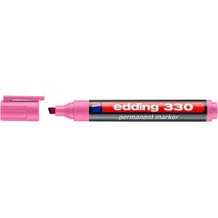 Edding 330 Marcador permanente con punta biselada. Cuerpo de plástico. Recargable con tintero MTK 25. Trazo: 1-5 mm. Color rosa