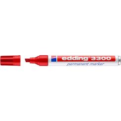 Edding 3300 Marcador permanente punta biselada, cuerpo de aluminio. Rellenable. Trazo: 1-5 mm. Color rojo