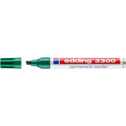 Edding 3300 Marcador permanente punta biselada, cuerpo de aluminio. Rellenable. Trazo: 1-5 mm. Color verde