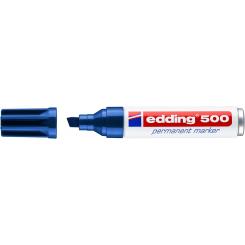 Edding 500 Marcador permanente punta de fieltro biselada. Recargable. Trazo: 2-7 mm. Color azul