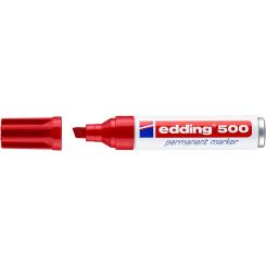 Edding 500 Marcador permanente punta de fieltro biselada. Recargable. Trazo: 2-7 mm. Color rojo