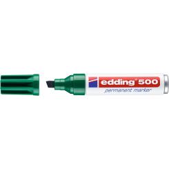 Edding 500 Marcador permanente punta de fieltro biselada. Recargable. Trazo: 2-7 mm. Color verde