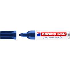 Edding 550 Marcador permanente, punta redonda. Recargable. Trazo: 3-4 mm. Color azul
