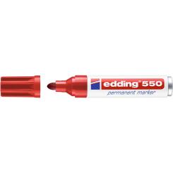 Edding 550 Marcador permanente, punta redonda. Recargable. Trazo: 3-4 mm. Color rojo
