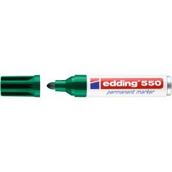 Edding 550 Marcador permanente, punta redonda. Recargable. Trazo: 3-4 mm. Color verde