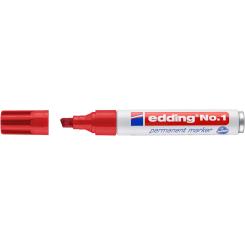 Edding No 1 Marcador punta de fieltro biselada, recargable. Color rojo