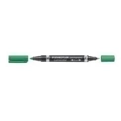 Marcador Permanente Staedtler 348 Lumocolor Duo Conico Verde