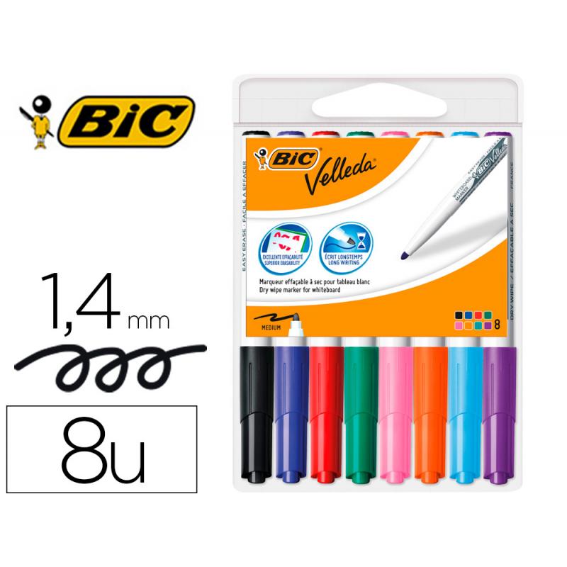 Marcador Pizarra Bic Velleda 1741 Medium Conico Bolsa De 8