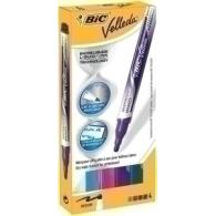 Marcador Pizarra Bic Velleda Liquid Ink Pocket Conico Caja De 4 (Azul, Azul Claro, Rosa Y Violeta)