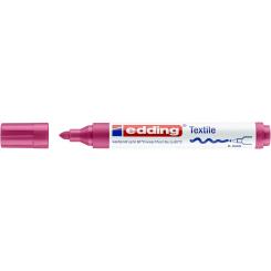 Edding 4500 Marcador textil para ropa. Trazo: 2-3 mm. A prueba de lavado  hasta 60º. Color carmín