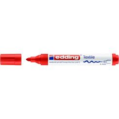 Edding 4500 Marcador textil para ropa. Trazo: 2-3 mm. A prueba de lavado  hasta 60º. Color rojo