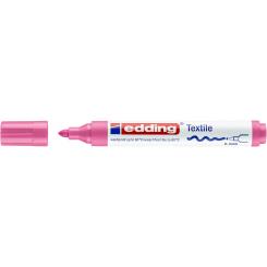 Edding 4500 Marcador textil para ropa. Trazo: 2-3 mm. A prueba de lavado  hasta 60º. Color rosa