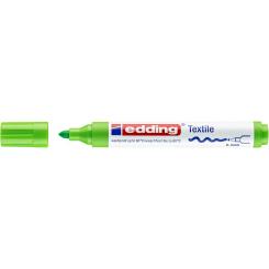 Edding 4500 Marcador textil para ropa. Trazo: 2-3 mm. A prueba de lavado  hasta 60º. Color verde claro