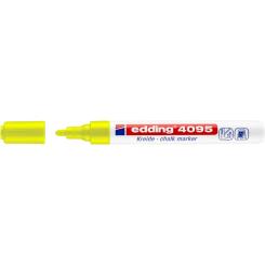 Edding 4095 Marcador de tiza líquida para vidrio y superficie no porosa. Con punta redonda. Trazo: 2-3 mm. Color amarillo neón