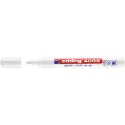 Edding 4095 Marcador de tiza líquida para vidrio y superficie no porosa. Con punta redonda. Trazo: 2-3 mm. Color blanco