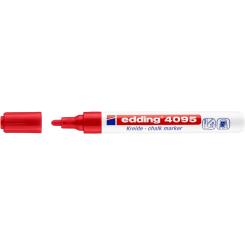 Edding 4095 Marcador de tiza líquida para vidrio y superficie no porosa. Con punta redonda. Trazo: 2-3 mm. Color rojo