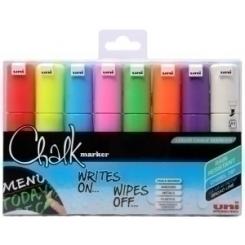 Marcador Tiza Liquida Uni-Ball Chalk Marker Pwe-8K 8.0 Mm Estuche De 8