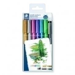 Marcador T.Opaca No Perm. Staedtler 8323 Metalico Blister De 6