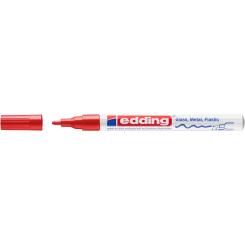 Edding 751 Marcador con tinta opaca (efecto lacado) altamente permanente, punta redonda.Trazo:1-2 mm. Color rojo