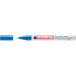 Edding 780 Marcador de tinta opaca ( efecto lacado ) altamente permanente. Punta fina redonda engastada en metal. Trazo: 0,8 mm. Color azul