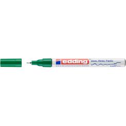 Edding 780 Marcador de tinta opaca ( efecto lacado ) altamente permanente. Punta fina redonda engastada en metal. Trazo: 0,8 mm. Color verde