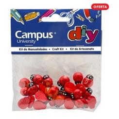 Mariquitas de madera CAMPUS UNIVERSITY, bolsa 30 uds.