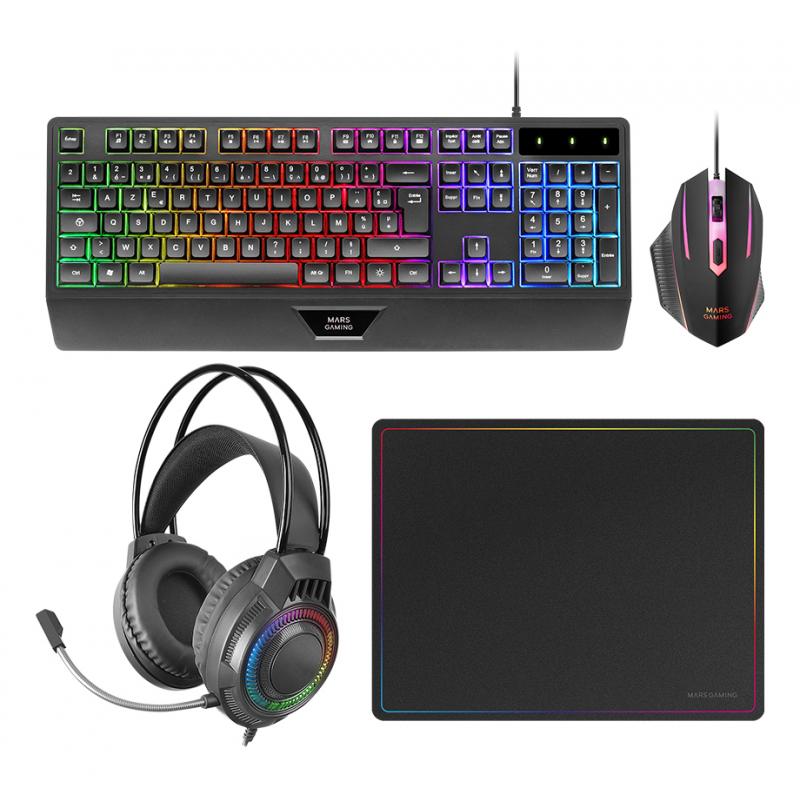 mars-gaming-mcp124pro-combo-gaming-4en1-teclado-rgb-h-mech-con-reposamunecas-raton-rgb-3200dpi-y-switches-huano-auriculares-frgb-alfombrilla-nanotextil-36x26cm-multiplataforma-espanol-negro