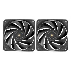 Mars Gaming MF-NCLX2, Kit 2x Ventiladores Ultrasilenciosos 120mm, Diseño Aspas Híbridas, Ventiladores 2en1 con Rodamiento FDB de Cobre Hiperbalanceado, Sistema Conexión PWM, Pads Antivibración, Negro