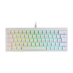 Mars Gaming MKMINIPRO, Teclado Mecánico Ultra-Compacto 60%, Switches Mecánicos Hot-Swappable, Iluminación RGB Chroma, Teclado Gaming Antighosting, Multiplataforma, Switch Azul, Español, Blanco