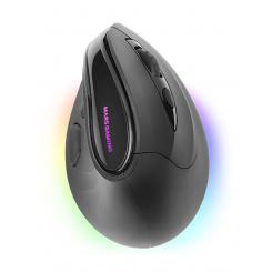 Mars Gaming MM-SK, Ratón Gaming Inalámbrico Vertical, Diseño Ergonómico, Iluminación RGB Chroma, Sensor Óptico Pixart 8400DPI, Switches Mecánicos Huano, 9 Botones Programables, Ratón PC Tri-Mode Negro