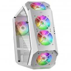 Mars Gaming MC51W Blanco Caja PC Gaming ATX Doble Cristal Templado 5x Ventilador RGB 12cm