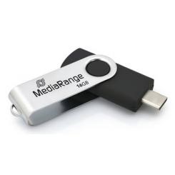 MediaRange MR1951 unidad flash USB 16 GB USB Tipo C 3.2 Gen 1 (3.1 Gen 1) Negro, Plata