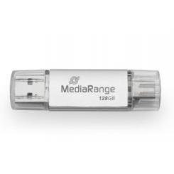 MediaRange MR938-1 unidad flash USB 128 GB USB Type-A / USB Type-C 3.2 Gen 1 (3.1 Gen 1) Plata
